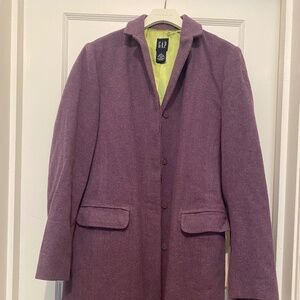 Gap Purple Wool/Cashmere/Nylon Blend Jacket/Coat Size Small